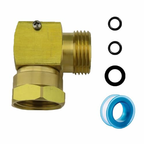 tooloflife Winkelstück 90 Grad 3/4 Zoll Messing - Drehbarer Gartenschlauch Adapter & Hahnverbinder - Knickschutz Anschluss inkl. Dichtungen & Band für Wasserhahn, Garten & Bewässerung