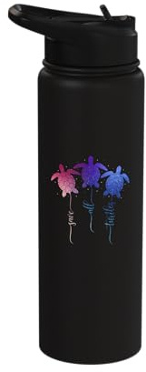 Sea Turtle Lover Watercolor Save All Turtles Stainless Steel Insulated Water Bottle