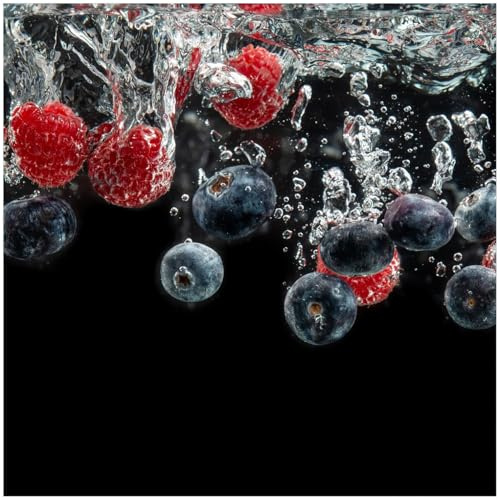 Wallario Möbelfolie selbstklebend/Aufkleber, Tischfolie geeignet für IKEA Lack Tisch - Möbeldeko Waldfrüchte im Wasser in 55 x 55 cm