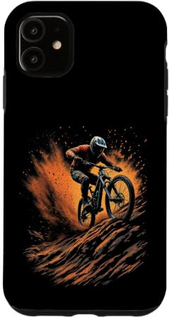 Hülle für iPhone 11 Spannender Mountainbiker in Staubexplosions-Action