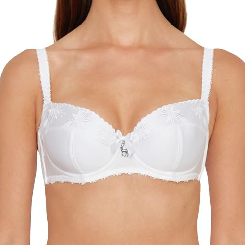 Susa Reggiseno Dirndl da Donna 7614, Bianco (Weiß 003), 4B