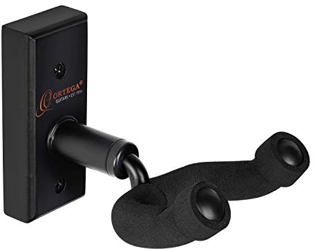 Ortega Guitars Gitarre Aufhängung Zubehör - Wandaufhängung für Gitarre - Holz, Schwarz (OGH-1)