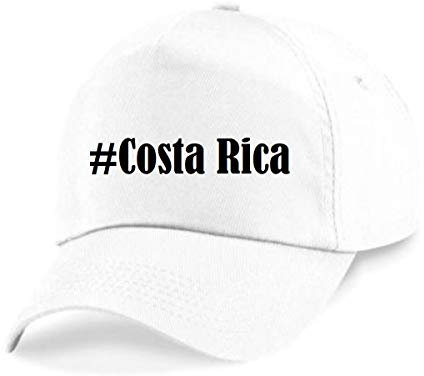 Reifen-Markt Base Cap Hashtag #Costa Rica Größe Uni Farbe Weiss Druck Schwarz