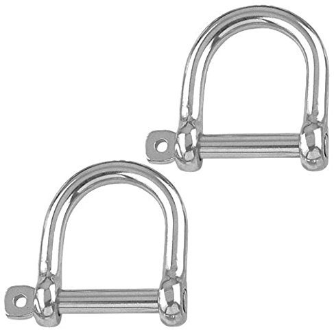 Versandbox24 2 Stück Rundschäkel 6 mm Edelstahl A4 Weite Form Schäkel