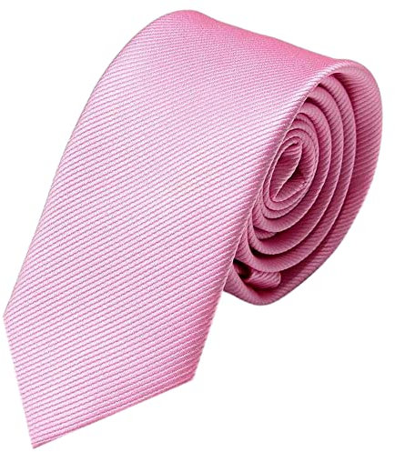 GASSANI Cravatta uomo stretta | eleganti stretti Cravatte monocolore 6cm a righe | con strisce fini | Rosa Chiaro