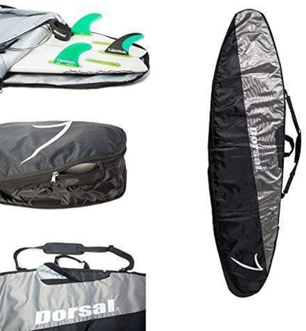 DORSAL Travel Shortboard and Longboard Surfboard Board Day Bag Cover 9'6 Black/Grey