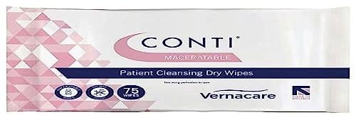 Conti CWW075P MACERATABLE Patient Cleansing Wipes Overall Body (Pack of 75),package may vary