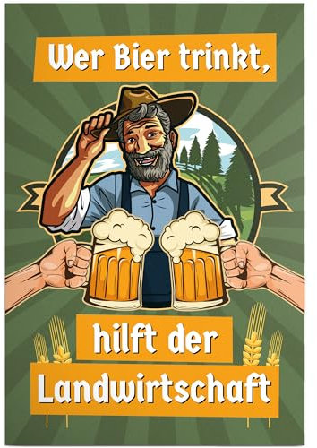DankeDir! Bier hilft der Landwirtschaft - 30 x 20 cm Schild - lustiges Geschenk für ihn Geschenkidee Geburtstagsgeschenk Männer Party Deko Zubehör Scherzartikel JGA - Accessoire Fotobox