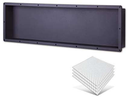 Uni-Green Große rechteckige Duschnische mit Einbau, 35,6 x 127,7 cm (ohne Regale), Badezimmer-Aufbewahrungswürfel, Badezimmer-Nische, bereit für Fliesen und einfache Installation, mit selbstklebendem