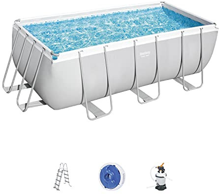 Bestway Power Steel Comfort Rectangular Frame Swimming Pool With Pump, 13ft 6