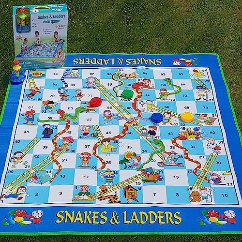 Eduk8 Giant Snakes & Ladders for Age 3+, Indoor & Outdoor Playing Fun Learning | Playmat and Floor Board Games (Giant Snakes and Ladders)