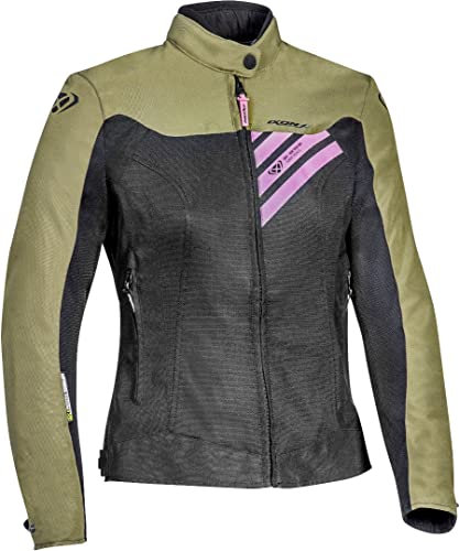 IXON, blouson moto Orion femme noir kaki rose, S