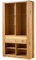 MASSIVMOEBEL24.DE Regal Vitrine groß aus Massivholz inkl. LED | Wird montiert geliefert | Wildeiche geölt | 113x205cm | Stand-Regal massiv Bücher Echtholz Wohnzimmer-Schrank