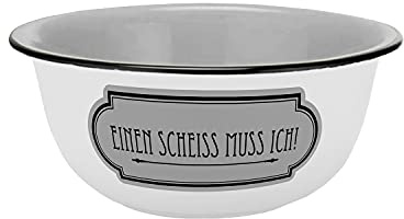Gedalabels Müslischale Einen Scheiss muss ich Emaille-Optik 600ml, Keramik, Schale, Dessertschale, Müsli, Eis, Grau