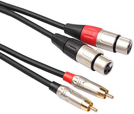 Cavo RCA a XLR, doppio RCA maschio a doppio XLR femmina, 2 XLR femmina a 2 RCA maschio HIFI cavo audio per amplificatore, mixer, microfono cavo cavo (1 M)