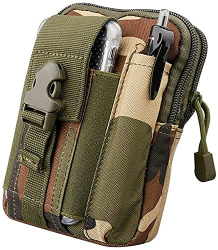 Xchmtech Kleine Nylon-Gewebe-Wandergürtel, Mehrzweck-Werkzeugtasche, EDC-Hüfttasche, Militär-Utility, taktische Molle-Packung, Camping-Tasche, Dschungel-Tarnmuster