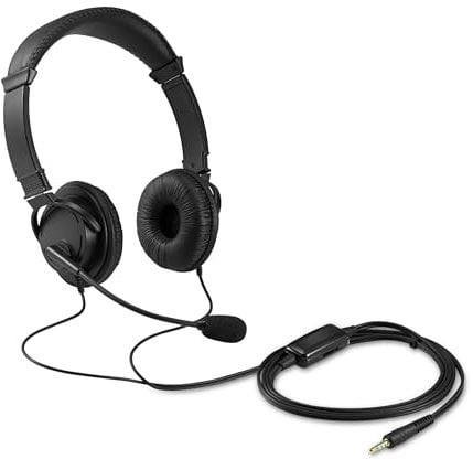 Kensington Hi-Fi Headphones with Mic and Volume Control, Features Rotating Noise-Cancelling Microphone, Adjustable Universal Headband Fits All Ages (K33597WW)