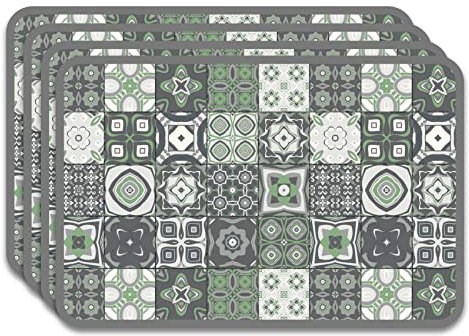 Panorama Sets De Table Hydraulique Vert 45x30 cm Paquet de 4