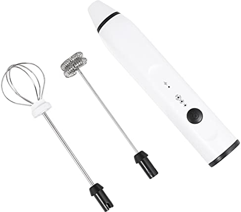 TOPBATHY 1Pc Spiral Whisk Handheld Mixer Electric Rechargeable Whisk Electric Hand Adjustable Foam Maker Blender Coffee frother Handheld Zipper Cake White Travel