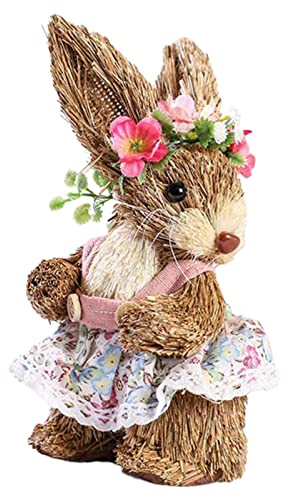 Baoblaze Easter Rabbit Decoration Handmade Ornament Bunny for Easter Table Home Party Decor, D