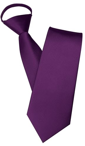 JEMYGINS Herren Reißverschlusskrawatte Lila Krawatte - Eleganter Look in Sekundenschnelle