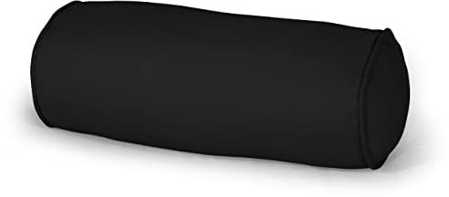 Premium Quality Round Bolster Pillowcase - 100% Cotton Round Bolster Pillowcover for Bolster Pillows (Large (20x60 cm), Black)