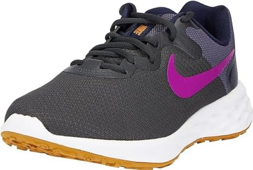 Nike Herren Revolution 6 Sneaker, Anthracite Vivid Purple Blackened Blue, 45.5 EU