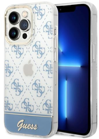 Guess GUHCP14XHG4MHB hülle für iPhone 14 Pro Max 6, 7'' blau-Blue hardcase 4G Pattern Script, schwarz