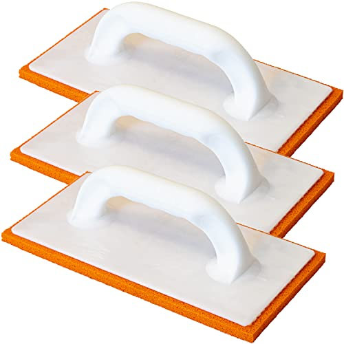 Kronen Hansa Reibfix - Juego de 3 tablas de frotar de goma para trabajos de enlucido (plástico, tabla de limpieza, poro fino, fabricado en Alemania, almohadilla de goma 140 x 280 mm, grosor 10 mm)