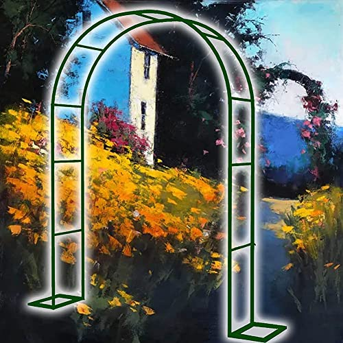Rosenbogen Torbogen Metall Gartenbogen Rankbogen Wetterfest Rankhilfen Für Kletterpflanzen, Rosengestell Rankgitter Für Pergola Rasen Klettern Von Weinreben Breite:120Cm/140Cm/180Cm,Grün,W3M*H2.2M