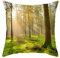 Lieson Kissenbezüge 40 x 40, Kissenhülle Polyester Wald Sonnenlicht Kissenhülle Dekokissen Sofakissen Dekoration Outdoor Dekokissen für Schlafzimmer, Sofa, Stuhl, Bett, Garten, Grün Braun