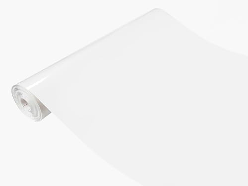 DecoMeister Vinilo Adhesivo Para Muebles Pared Cocina Blanco Brillo Brillante Papel Autoadhesivo Para Forrar En Rollo Lámina Pegatina Decorativa Decoración Para Puertas Armarios 45x25 cm