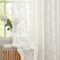 2er Set Vorhänge Transparente Vorhänge mit Blumenspitze Transparent Vorhang Spitze Fenster Schal mit Ösen Dekorativer Schal für Wohnzimmer Schlafzimmer 140x225 cm Beige