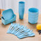 OriGlam Juego de 25 platos y cuencos, juego de vajilla de plástico, para picnic, fiesta, camping, platos, tazas, cuencos, cubiertos, apto para microondas (verde)