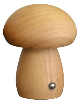 Nachtlicht aus Holz, Pilz-Nachtlicht, niedlich, klein, Pilz-Schreibtischlampe, wiederaufladbar, Pilz, Nachttischlampe, verstellbares Nachtlicht für Schlafzimmer, Heimdekoration (helle Buche, klein)