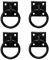 2 Black Chain Tie Ring On Plate Tie Ring Pack Horse Stable Tack Room 50MM x 50MM (4, Black)