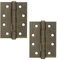 Decoranddecor Door Hinges Internal - Fire Rated - 4inc / 102mm - Ball Bearing - Steel - Antique Brass - 1 Pair