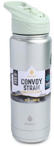 Manna Convoy Straw Double Wall Vacuum Insulated Stainless Steel Tumbler - Shimmer Lime Sorbet - 32 oz