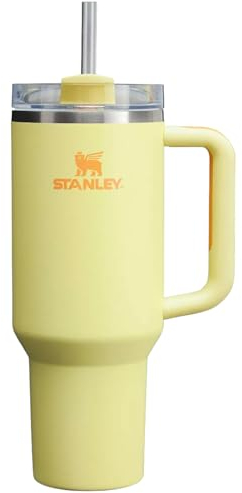 STANLEY Quencher H2.0 FlowState - Vaso aislado al vacío de acero inoxidable con tapa y popote para agua, té helado o café (sol, 40 onzas)