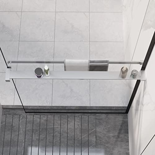 AUUIJKJF Home Outdoor OthersEstante de ducha para ducha a ras de suelo de pared cromado 90 cm aluminio