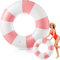 Schwimmreifen Schwimmring, Aufblasbarer Schwimmring, Schwimmreifen groß120cm, Wasserspielzeug für Pool und Strand Party Spielzeug für Kinder und Erwachsene (Rosa)