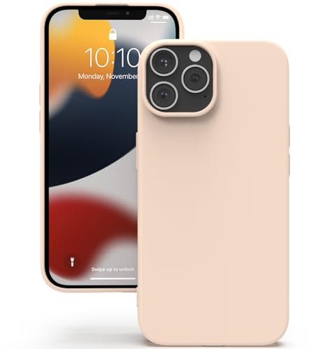YATWIN Coque pour iPhone 12 Pro Max, Housse en Silicone Doux avec Découpes Précises pour Caméra, Design Ultra Mince, Protection 360° à Bords Surélevés - Rose Pâle