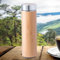 Bouteille isotherme de 500 ml Gourde en acier inoxydable et bois de bambou pour boissons chaudes 6 h, boissons froides 15 h