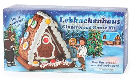 Pertzborn Lebkuchenhaus Bausatz 200 g – Essbarer Weihnachts-Bausatz zum Selbermachen - Lebkuchen mit Lebkuchenhaus Deko aus Schokolinsen und Nonpareilles – Gingerbread House zum zusammenbauen