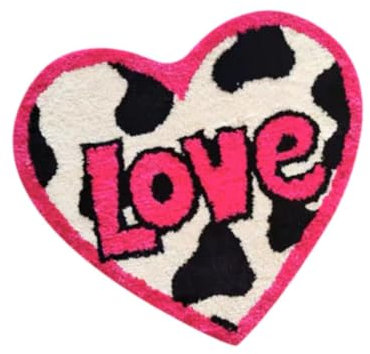 Gaming Chair Mat Computer Gaming Chair Mat Heart Shaped Non Slip Home Floors Protector Small Area Rugs for Bedroom Hard Floor, Pink