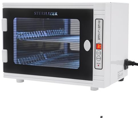 YUNRUX UV Desinfektionsschrank 12L Ozon Desinfektion Maschine LED-Bildschirm UV-Sterilisator UV Steriliser mit Timer Kontrolle Sterilisationsgerät Maniküre UV Sterilizer für Kosmetik Friseursalon