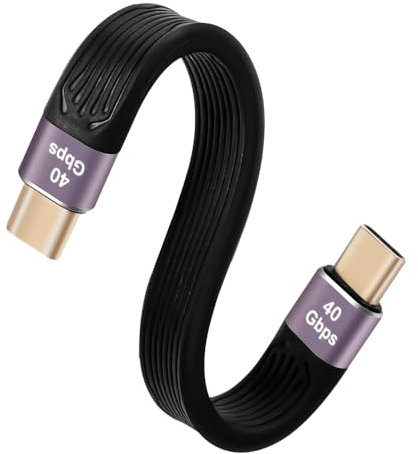 KETSOOBI Short USB C Cable, [5inch] Thunderbolt 4 USB 4 Cable with 40Gbps Data Transfer 100W PD Fast Charging 8K@60Hz, Compatible for iPhone 16 Pro Max, External SSD, Docking, eGPU Laptop