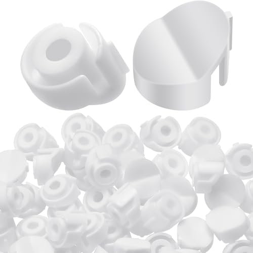 Wonderjune 50 Pcs Entry Door Plugs 1/4 x 5/16 Diameter for a Smooth Star Style Door, Doors Frame Plugs Plastic Hole Plugs Compatible with ODL/Western Reflections Entry Doors Frame in White