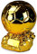 SUSANMAISON Golden Ballon Football Championship Prize Trophée personnalisable Réplique de joueur de football Cadeau d'anniversaire de collection (25 cm)
