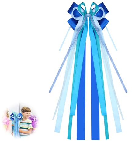 Schleife Schultüte Blau, Schultütenschleife, Schleife für Schultüte, Geschenkschleife Groß 60×20cm Schneeflocken Zuckertüten, für Schultüte Einschulung Deko